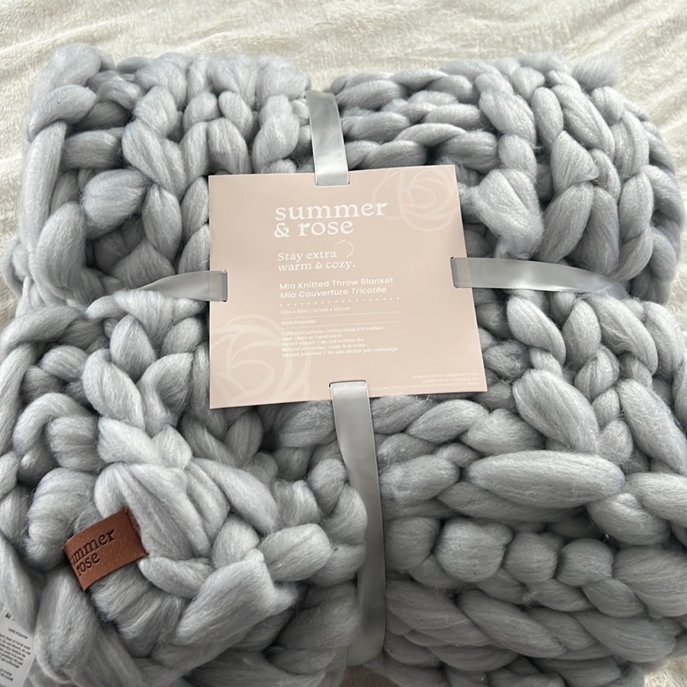 Summer & Rose Knitted Throw Blanket *NWT